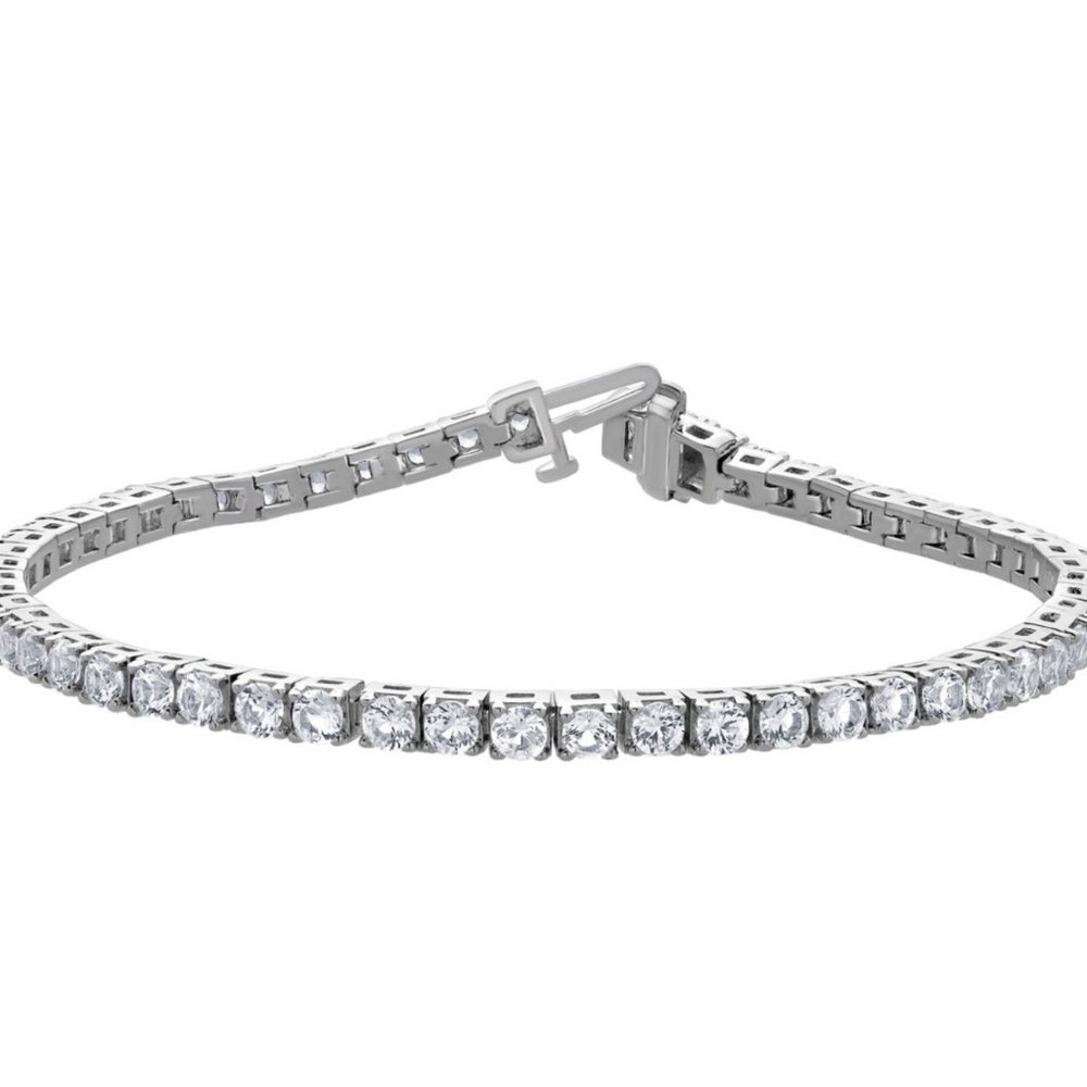 Fine Silver Plated Tennis Bracelet